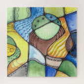 Neurografische vierkante kunst legpuzzel (Horizontaal)