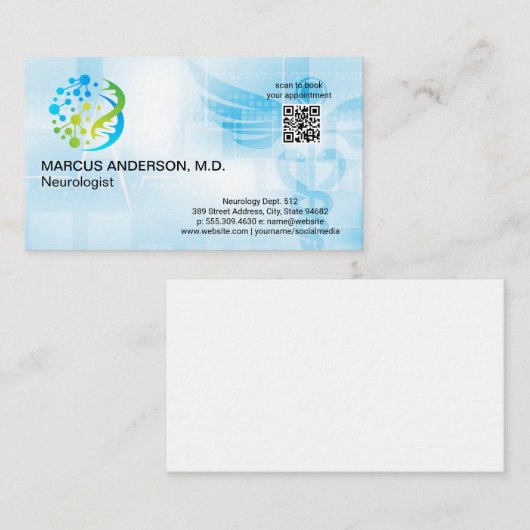 Neurologie Logo | Medische achtergrond Visitekaartje (Voorkant / Achterkant)