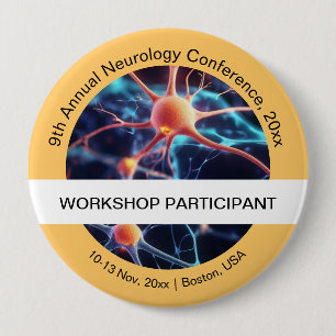 Neurologie Neurochirurgie Medische Conferentie Ronde Button 4,0 Cm
