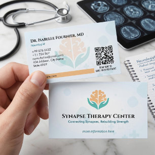 Neurologie Therapie Bedrijf Minimalistische Wit Visitekaartje
