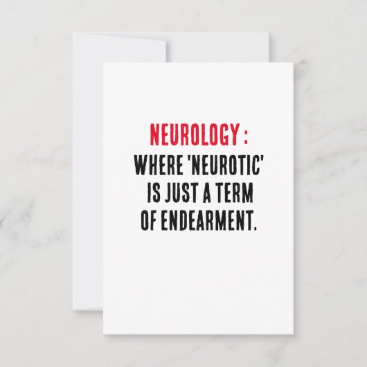 Neurologie: Waar 'neurotisch' slechts een term is Bedankkaart (Voorkant)