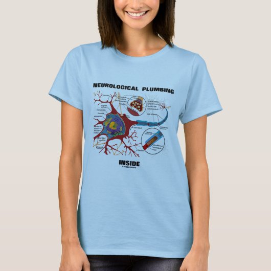 Neurologische leidingen in de binnenzijde (Neuron/ T-shirt (Voorkant)