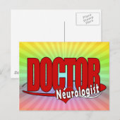 NEUROLOGIST LOGO BIG RED DOCTOR BRIEFKAART (Voorkant / Achterkant)