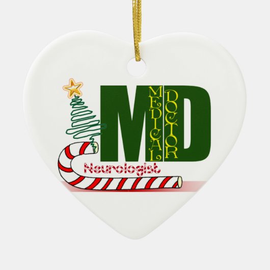 NEUROLOGIST MERRY CHRISTMAS NEUROLOGIE KERAMISCH ORNAMENT (Voorkant)