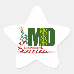 NEUROLOGIST MERRY CHRISTMAS NEUROLOGIE STER STICKER
