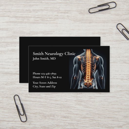 Neurologist Neurology Neurosurgeon Business Card Visitekaartje (Voorkant / Achterkant in situ)