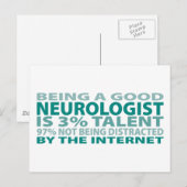 Neuroloog 3% Talent Briefkaart (Voorkant / Achterkant)