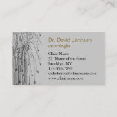 Neuroloog Anatomie Nervus Tekening Grijze Arts Visitekaartje (Achterkant)