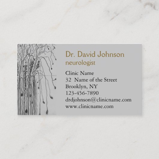 Neuroloog Anatomie Nervus Tekening Grijze Arts Visitekaartje (Achterkant)