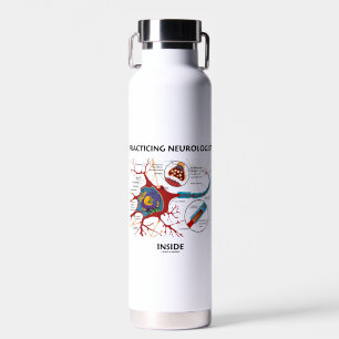 Neuroloog bij neuronsynapse waterfles