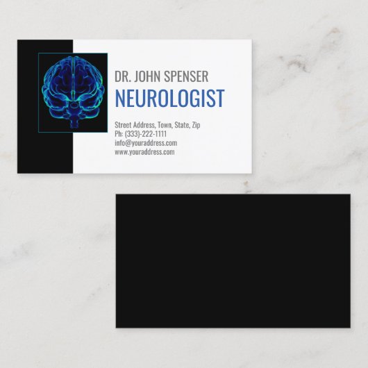 Neuroloog Blue Brains Medisch Visitekaartje (Voorkant / Achterkant)