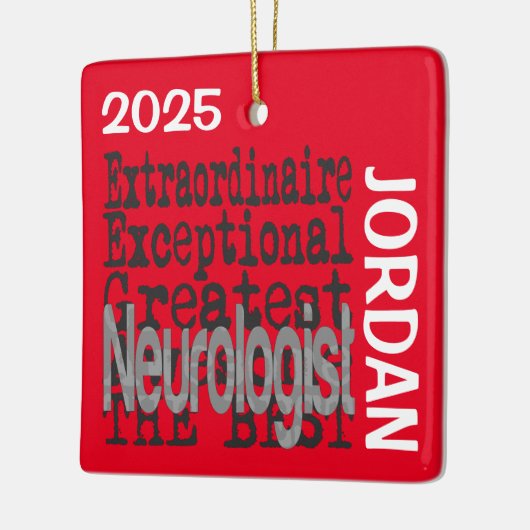 Neuroloog Extraordinaire CUSTOM Keramisch Ornament (Links)