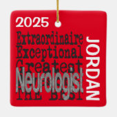 Neuroloog Extraordinaire CUSTOM Keramisch Ornament (Achterkant)