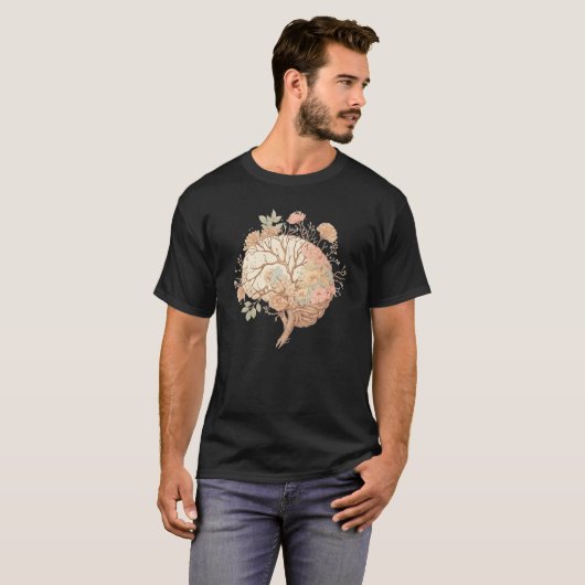 Neuroloog Floral Brain Neuroscienc T-shirt (Voorkant volledig)