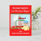 Neuroloog Goedgekeurd: Kerstmis Begin Santa in MRI Feestdagenkaart (Staand voorkant)