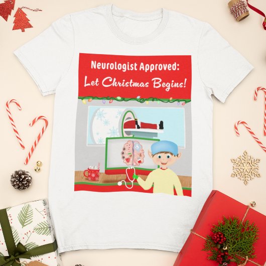 Neuroloog Goedgekeurd: Kerstmis Begin Santa in MRI T-shirt