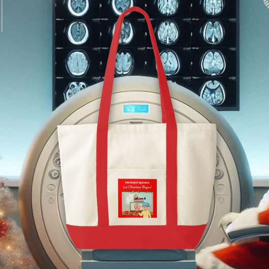 Neuroloog Goedgekeurd: Kerstmis Begin Santa in MRI Tote Bag