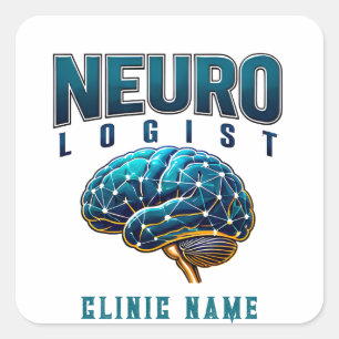 Neuroloog Hersen Medisch Ontwerp Vierkante Sticker