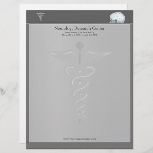 Neuroloog Letterhead Gepersonaliseerd Briefhoofd (Voorkant / Achterkant)