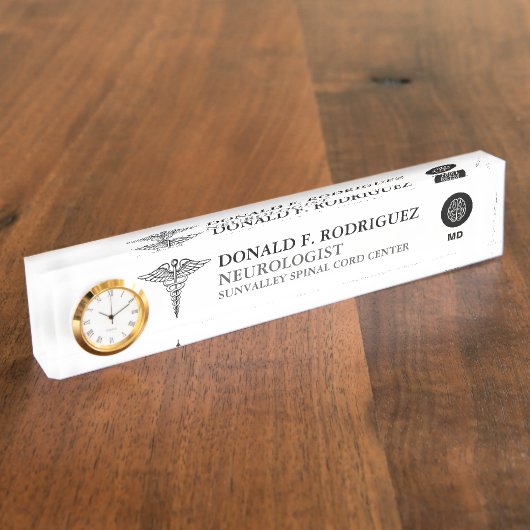 Neuroloog op maat naambordje (Zijkant)