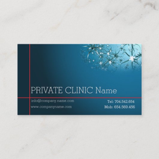 Neuroloog Private Clinic Doctor First Aid Card Visitekaartje (Voorkant)