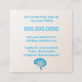 Neuroloog / psycholoog vierkante visitekaartje (Achterkant)