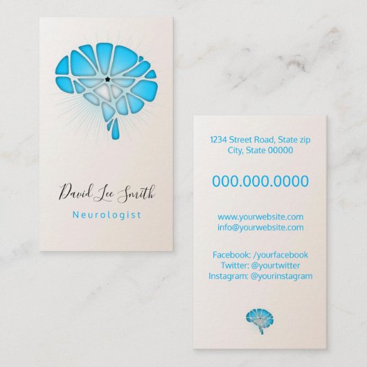 neuroloog/psycholoog visitekaartje (Voorkant / Achterkant)