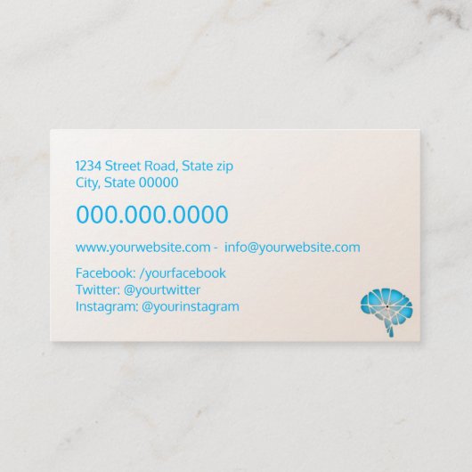 neuroloog/psycholoog visitekaartje (Achterkant)