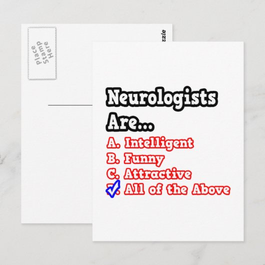 Neuroloog Quiz... Joke Briefkaart (Voorkant / Achterkant)