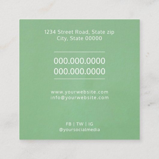 Neuroloog Tipografisch visitekaartje (Achterkant)