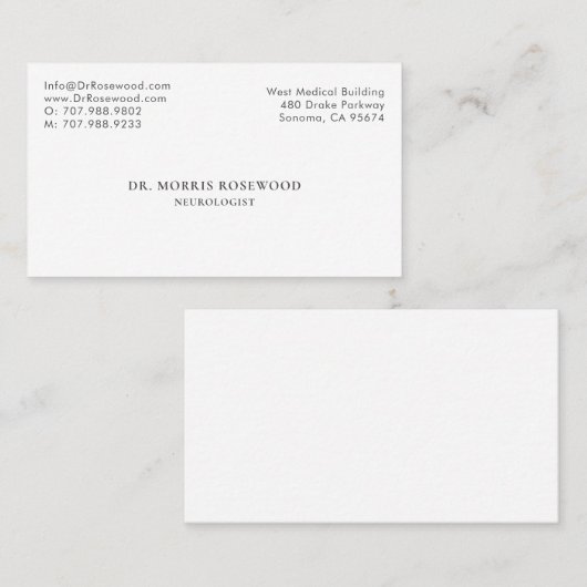 neuroloog visitekaartje (Voorkant / Achterkant)