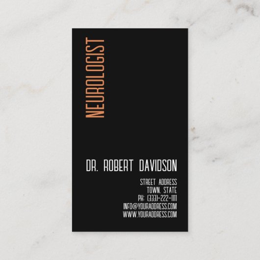 Neuroloog Zenuwen Dokter Medisch Modern Vet Visitekaartje (Achterkant)