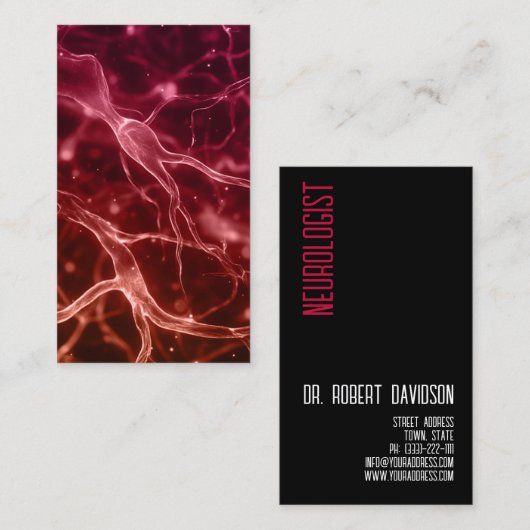 Neuroloog Zenuwen Dokter Medisch Modern Vet Visitekaartje (Voorkant / Achterkant)