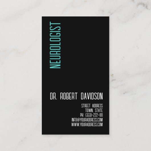 Neuroloog Zenuwen Dokter Medisch Modern Vet Visitekaartje (Achterkant)