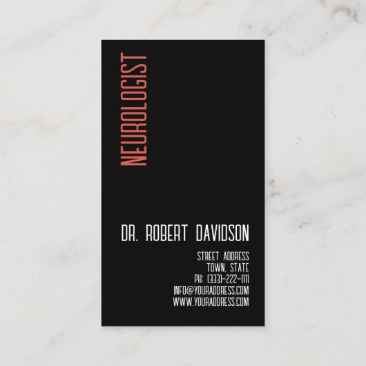Neuroloog Zenuwen Dokter Medisch Modern Vet Visitekaartje (Achterkant)