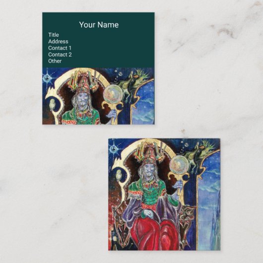 NEUROMANCER, Astroloog, Psychische lezer Blauw Gro Vierkante Visitekaartje (Voorkant / Achterkant)