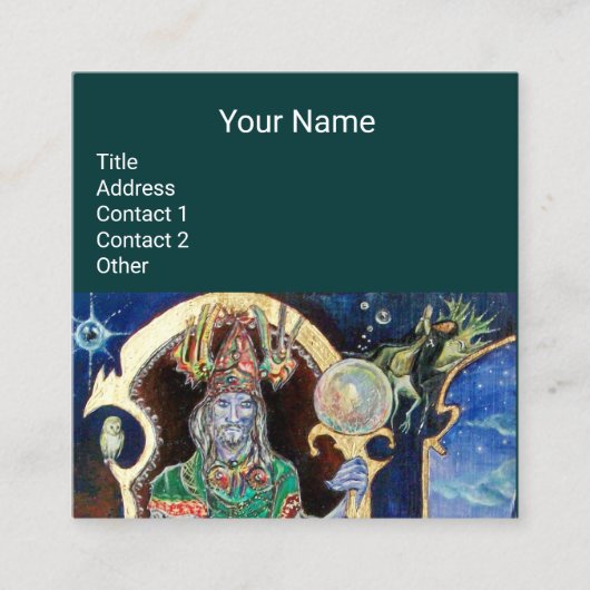 NEUROMANCER, Astroloog, Psychische lezer Blauw Gro Vierkante Visitekaartje (Voorkant)