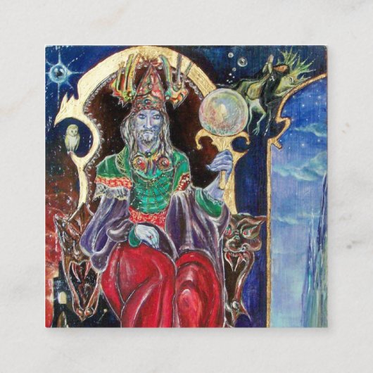 NEUROMANCER, Astroloog, Psychische lezer Blauw Gro Vierkante Visitekaartje (Achterkant)