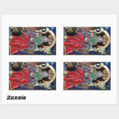 NEUROMANCER, blauw rood Rechthoekige Sticker (Vel)