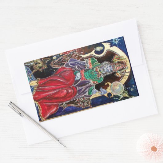 NEUROMANCER, blauw rood Rechthoekige Sticker (Envelop)