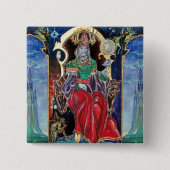 NEUROMANCER, blauw rood Vierkante Button 5,1 Cm (Voorkant)