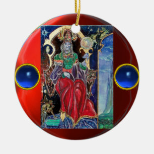 NEUROMANCER, blauwe saffierstenen Keramisch Ornament