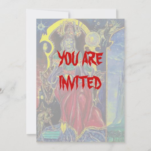 NEUROMANCER Magicia King Halloween Party nodigt ui Kaart (Achterkant)