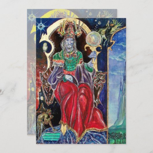 NEUROMANCER Magicia King Halloween Party nodigt ui Kaart (Voorkant / Achterkant)