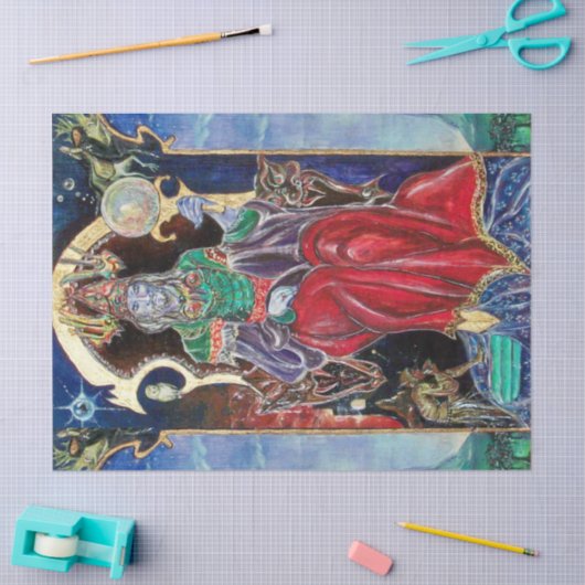 NEUROMANCER Magicische koning, Fantasy Red Blue Tissuepapier (Craft)