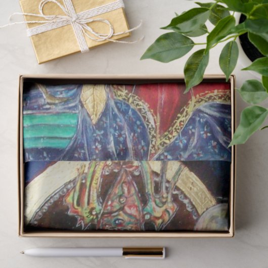 NEUROMANCER Magicische koning, Fantasy Red Blue Tissuepapier (Geschenk)