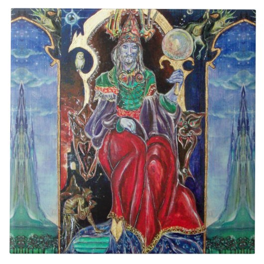 NEUROMANCER Magicische koning, Fantasy Tegeltje (Voorkant)