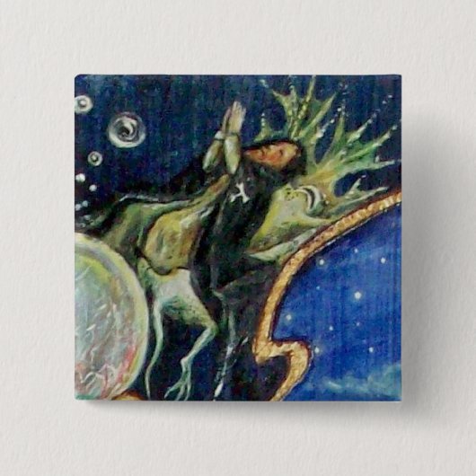 NEUROMANCER, Nagiciaanse King Detail Vierkante Button 5,1 Cm (Voorkant)