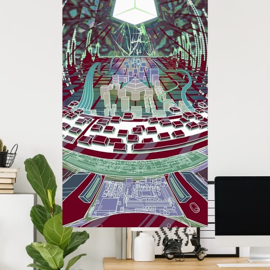 Neuromancer Wintermute Poster (Thuiskantoor)