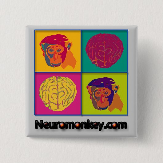 Neuromonkey badge vierkante button 5,1 cm (Voorkant)